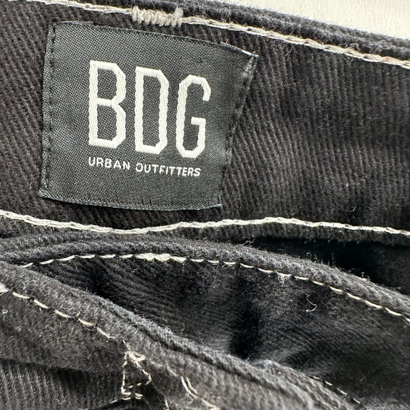 BDG Urban Outfitters BLACK DENIM Skater PUNK Jeans MINI SKIRT w/ Belt WOMENS M - Picture 7 of 7